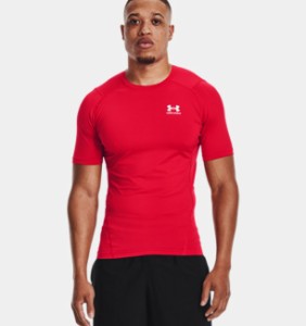アンダーアーマー メンズ Tシャツ Men's HeatGear Armour Short Sleeve - Red/White