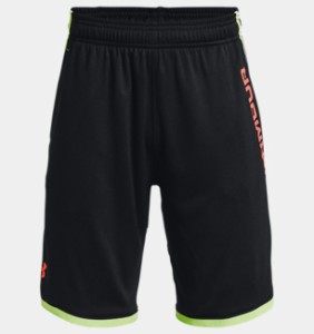 アンダーアーマー キッズ ショーツ Boys' UA Stunt 3.0 Printed Shorts - Black/Penta Pink