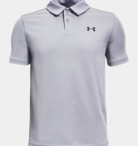 アンダーアーマー キッズ ポロシャツ Boys' UA Performance Polo - Mod Gray Light Heather/Pitch Gray