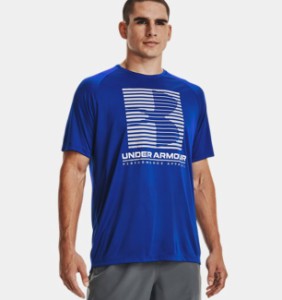 アンダーアーマー メンズ Tシャツ Men's UA Velocity Graphic Short Sleeve - Royal/Mod Gray