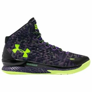 アンダーアーマー メンズ バッシュ Under Armour Curry 1 Retro - Black/Purple/Yellow