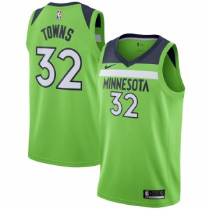 ナイキ メンズ ジャージ Karl-Anthony Towns "Minnesota Timberwolves" Nike Swingman Jersey - Statement Edition - Green
