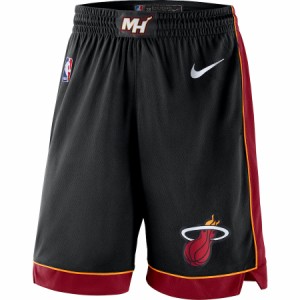 ナイキ メンズ バスパン ハーフパンツ ヒート Miami Heat Nike 2019/20 Icon Edition Swingman Shorts - Black