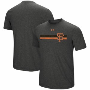 アンダーアーマー メンズ Tシャツ "San Francisco Giants" Under Armour Stripe Logo Tri-Blend T-Shirt - Heathered Charcoal