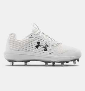 アンダーアーマー メンズ 野球 スパイク Men's UA Yard MT Baseball Cleats - White/Metallic Silver