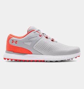 アンダーアーマー レディース ゴルフシューズ Women's UA Charged Breathe Spikeless Golf Shoes - White/Halo Gray