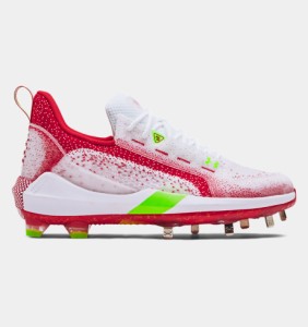 アンダーアーマー メンズ ハーパー６ロー 野球 スパイク Men's UA Harper 6 Low ST Baseball Cleats - White/Red