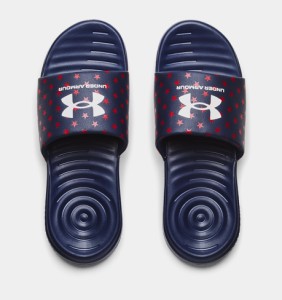 アンダーアーマー メンズ サンダル Men's UA Ansa Graphic Slides - Academy/Red