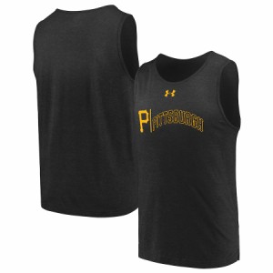 アンダーアーマー メンズ Tシャツ "Pittsburgh Pirates" Under Armour Dual Logo Performance Tri-Blend Tank Top - Black