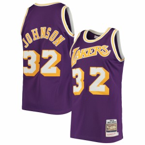 ミッチェル＆ネス メンズ ジャージ Magic Johnson "Los Angeles Lakers" Mitchell & Ness 1984 Hardwood Classics Authentic Jersey - Pu