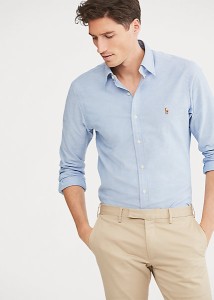 ラルフローレン メンズ オックスフォードシャツ Polo Ralph Lauren Slim Fit Stretch Oxford Shirt カッターシャツ Blue