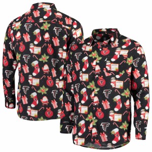 メンズ カジュアルシャツ "Atlanta Falcons" Winter Explosion Long Sleeve Woven Button-Up Shirt - Black