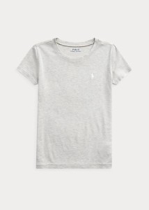 ポロ ラルフローレン 7-16 ガールズ/キッズ Polo Ralph Lauren Cotton-Modal Crewneck Tee Tシャツ 半袖 Gray T-shirt 女の子