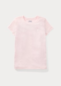 ポロ ラルフローレン 7-16 ガールズ/キッズ Polo Ralph Lauren Cotton-Modal Crewneck Tee Tシャツ 半袖 Pink T-shirt 女の子