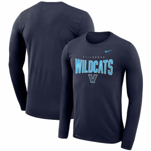 ナイキ メンズ Tシャツ 長袖 ロンT "Villanova Wildcats" Nike Bowtie Arch Legend Long Sleeve Performance T-Shirt - Navy