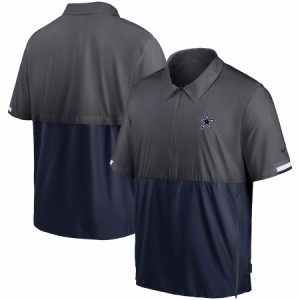 ナイキ メンズ ジャケット "Dallas Cowboys" Nike Sideline Coaches Half-Zip Short Sleeve Jacket - Charcoal/Navy