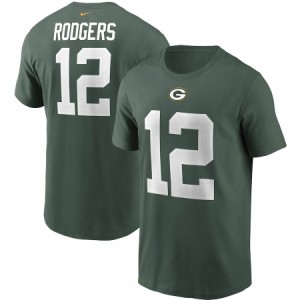 ナイキ メンズ Tシャツ Aaron Rodgers "Green Bay Packers" Nike Name & Number T-Shirt - Green