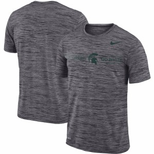 ナイキ メンズ Tシャツ "Michigan State Spartans" Nike Velocity Sideline Legend Space Dye Performance T-Shirt - Gray