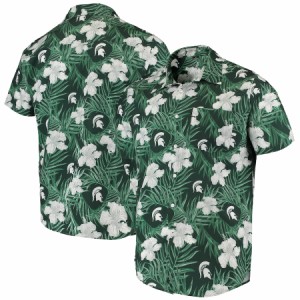 メンズ シャツ "Michigan State Spartans" Floral Button-Up Shirt - Green