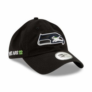 ニューエラ メンズ キャップ "Seattle Seahawks" New Era 2020 NFL Draft Casual Classic Adjustable Hat - Black
