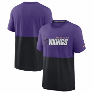 ナイキ メンズ Tシャツ "Minnesota Vikings" Nike Fan Gear Colorblock Tri-Blend T-Shirt - Purple/Black