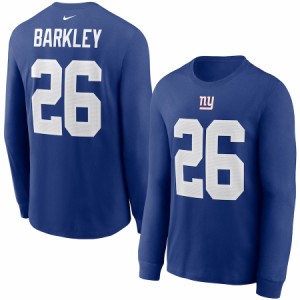 ナイキ メンズ Tシャツ 長袖 ロンT Saquon Barkley "New York Giants" Nike Player Name & Number Long Sleeve T-Shirt - Royal