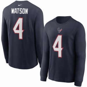 ナイキ メンズ Tシャツ 長袖 ロンT Deshaun Watson "Houston Texans" Nike Player Name & Number Long Sleeve T-Shirt - Navy
