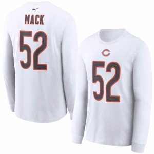 ナイキ メンズ Tシャツ 長袖 ロンT Khalil Mack "Chicago Bears" Nike Player Name & Number Long Sleeve T-Shirt - White