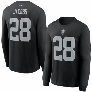 ナイキ メンズ Tシャツ 長袖 ロンT Josh Jacobs "Las Vegas Raiders" Nike Player Name & Number Long Sleeve T-Shirt - Black