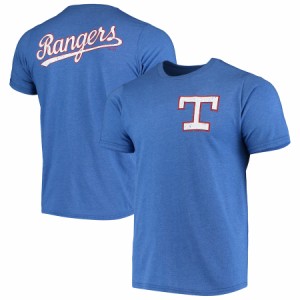 マジェスティック メンズ Tシャツ "Texas Rangers" Majestic Threads Throwback Logo Tri-Blend T-Shirt - Royal