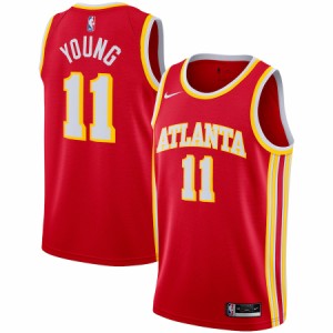 ナイキ メンズ ジャージ Trae Young "Atlanta Hawks" Nike 2020/21 Swingman Jersey - Red - Icon Edition