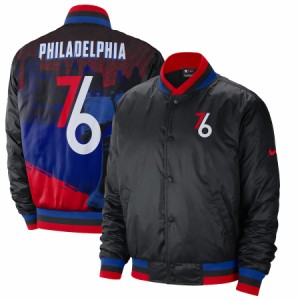 ナイキ メンズ ジャケット "Philadelphia 76ers" Nike 2020/21 City Edition Courtside Full-Snap Jacket - Black