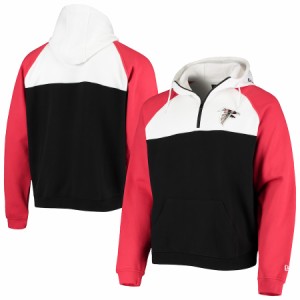 ニューエラ メンズ ジャケット "Atlanta Falcons" New Era Gametime Quarter-Zip Hoodie Jacket - Black/White