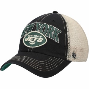 メンズ キャップ "New York Jets" '47 Tuscaloosa Clean Up Snapback Hat - Black/Natural