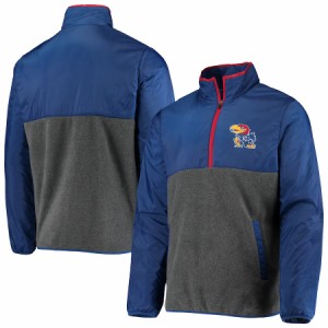 メンズ ジャケット "Kansas Jayhawks" G-III Sports by Carl Banks College Advanced Transitional Half-Zip Jacket - Gray/Royal