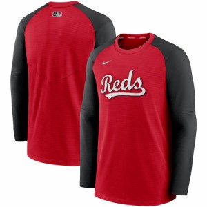 ナイキ メンズ スウェット "Cincinnati Reds" Nike Authentic Collection Pregame Performance Raglan Pullover Sweatshirt - Red/Black