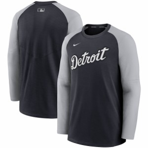 ナイキ メンズ スウェット "Detroit Tigers" Nike Authentic Collection Pregame Performance Raglan Pullover Sweatshirt - Navy/Gray