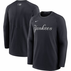 ナイキ メンズ スウェットシャツ "New York Yankees" Nike Authentic Collection Pregame Performance Raglan Pullover Sweatshirt - Nav