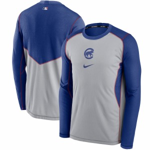 ナイキ メンズ スウェット "Chicago Cubs" Nike Authentic Collection Game Performance Pullover Sweatshirt - Gray/Royal