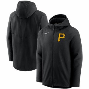 ナイキ メンズ パーカー ”Pittsburgh Pirates" Nike Authentic Collection Pregame Performance Full-Zip Hoodie - Black