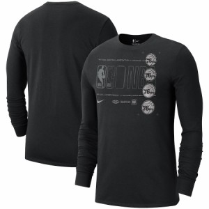 ナイキ メンズ Tシャツ 長袖 ロンT シクサーズ Philadelphia 76ers Nike Courtside Chrome Long Sleeve T-Shirt - Black