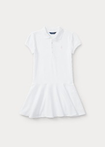 ポロ ラルフローレン 7-16 ガールズ/キッズ Polo Ralph Lauren Stretch Cotton Mesh Polo Dress ワンピース White 女の子