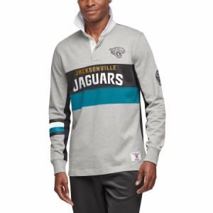 トミーヒルフィガー メンズ ポロシャツ "Jacksonville Jaguars" Tommy Hilfiger Rugby Long Sleeve Polo - Gray/Black