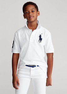 ラルフローレン 8-20 ボーイズ/キッズ Polo Ralph Lauren Big Pony Cotton Mesh Polo ポロシャツ 半袖 White 男の子