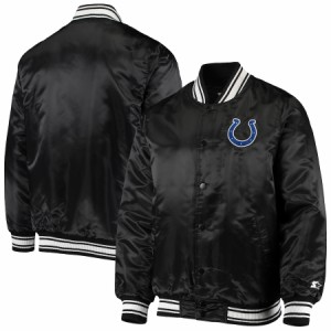 メンズ ジャケット "Indianapolis Colts" Starter Locker Room Satin Varsity Full-Snap Jacket - Black