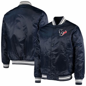 メンズ ジャケット "Houston Texans" Starter Locker Room Satin Varsity Full-Snap Jacket - Navy