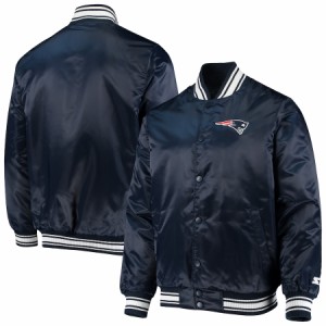 メンズ ジャケット "New England Patriots" Starter Locker Room Satin Varsity Full-Snap Jacket - Navy