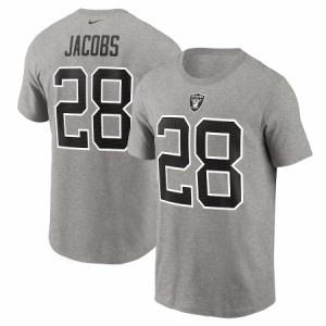 ナイキ メンズ Tシャツ Josh Jacobs "Las Vegas Raiders" Nike Name & Number T-Shirt - Gray