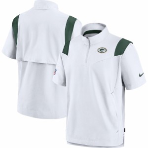 ナイキ メンズ ジャケット Green Bay Packers Nike Sideline Coaches Short Sleeve Quarter-Zip Jacket - White