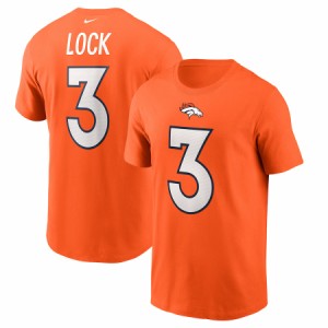 ナイキ メンズ Tシャツ Drew Lock "Denver Broncos" Nike Player Name & Number T-Shirt - Orange